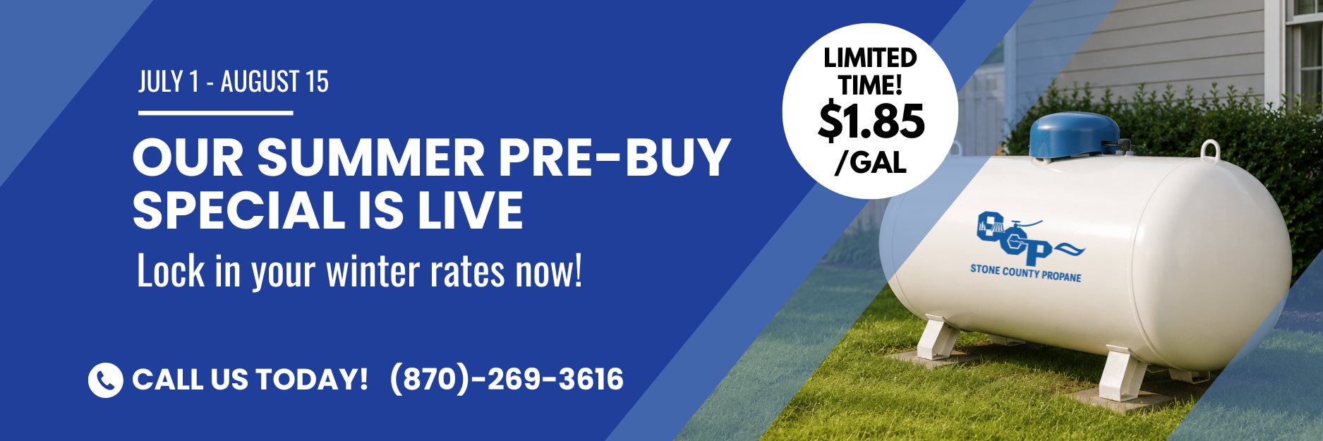 Stone County Propane Summer Pre Buy Special July 2026